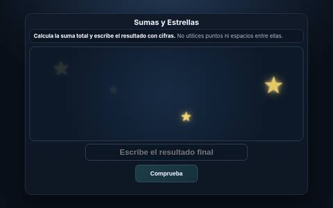 Muestra del acertijo 03: Sumas y estrellas