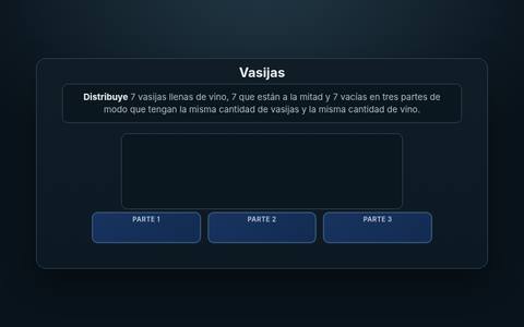 Muestra del acertijo 11: Vasijas