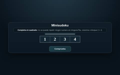 Muestra del acertijo 15: Minisudoku