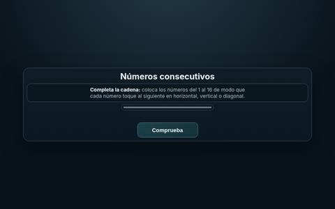 Muestra del acertijo 16: Números consecutivos