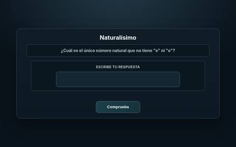 Muestra del acertijo 19: Naturalísimo