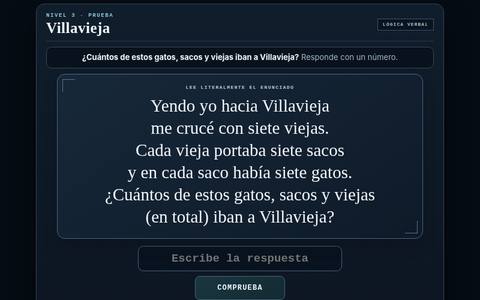 Muestra del acertijo 01: Villavieja