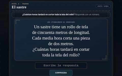 Muestra del acertijo 02: El sastre