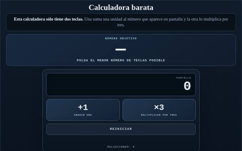 Muestra del acertijo 03: Calculadora barata