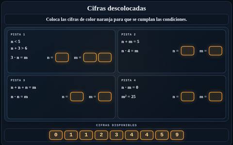 Muestra del acertijo 09: Cifras descolocadas